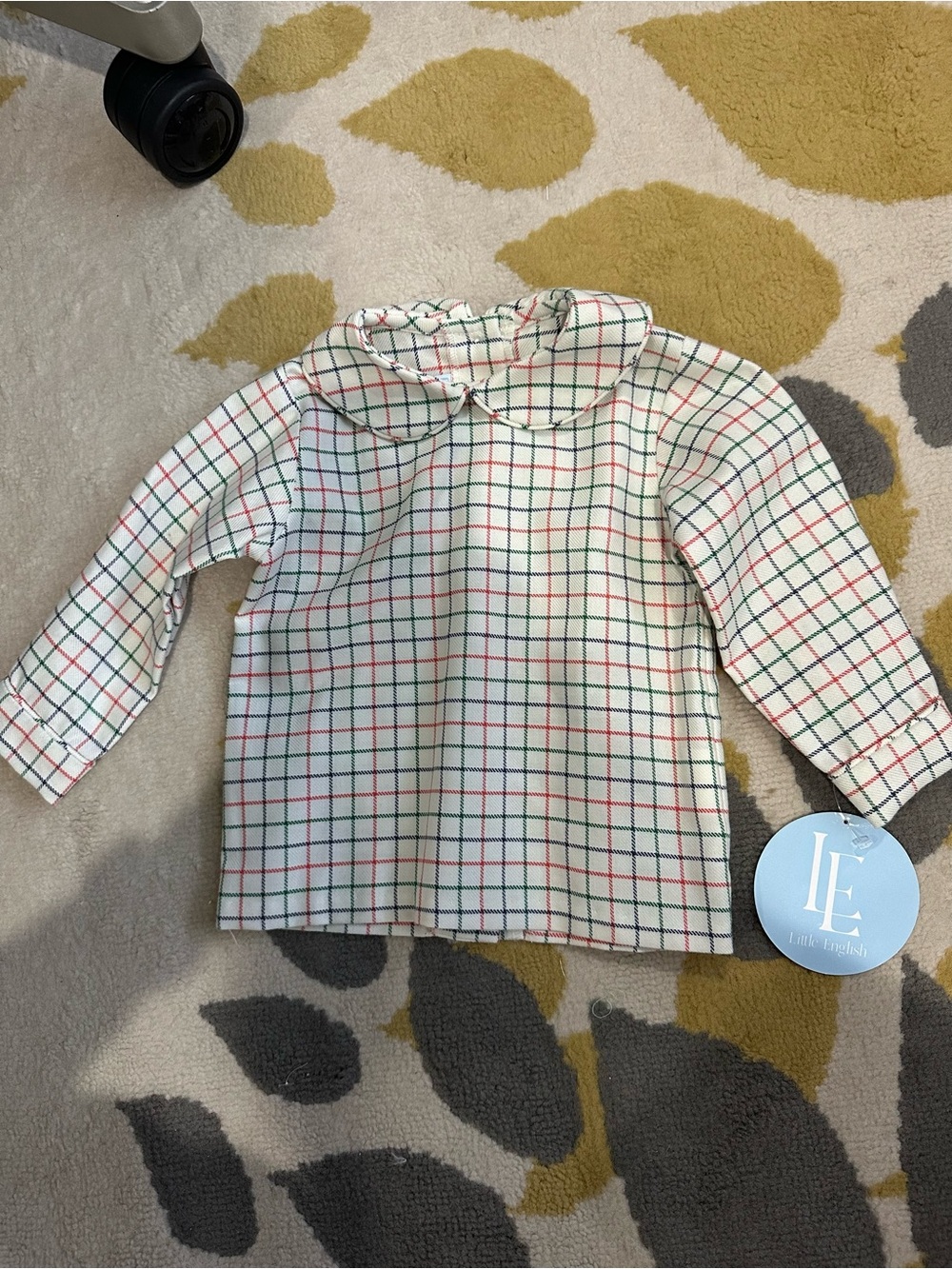 Little English Classic Plaid Peter Pan Collar Top- 9 month